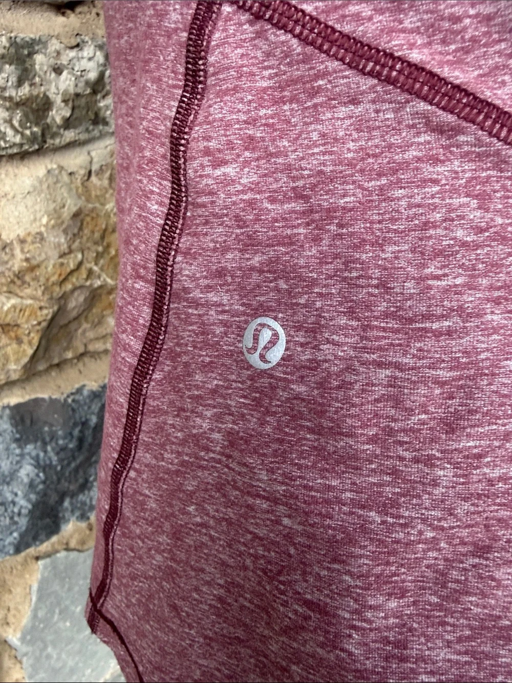 Lululemon Warm Your Core Long Sleeve Tee in Heathered Bordeaux Drama Size 8